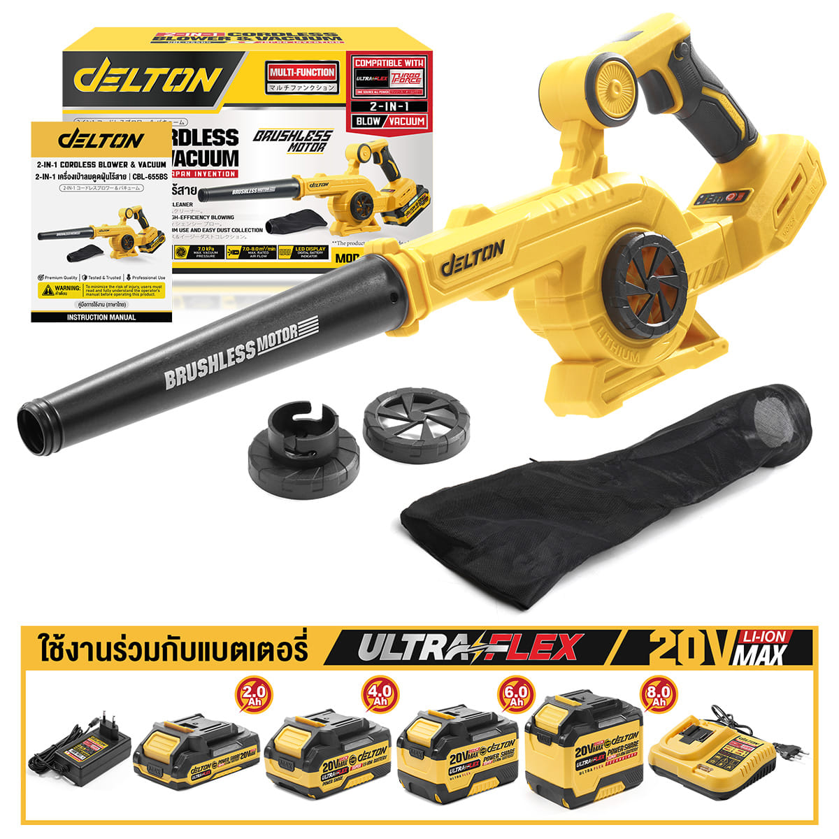 เครื่องเป่าลมไร้สาย (เฉพาะเครื่องเปล่า) DELTON รุ่น CBL-655BS 20V_7
